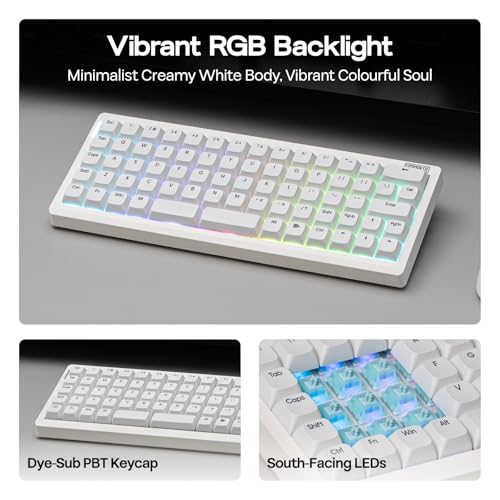 Image of EPOMAKER Hack70 Planck Mechanical Keyboard with VIA Custom, 2.4Ghz /BT /Wired, Gasket, Hot-Swap, RGB, Dye-Sub PBT Keycap, 65% Ortholinear Layout Wireless Gaming Keyboard for Mac /Win