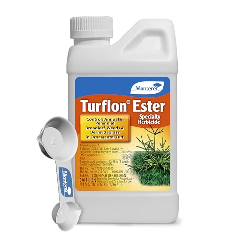 Monterey Turflon Ester Bundled with Measuring Spoon - Specialty Herbicide - Controls Annual & Perennial Broadleaf Weeds - 8 oz