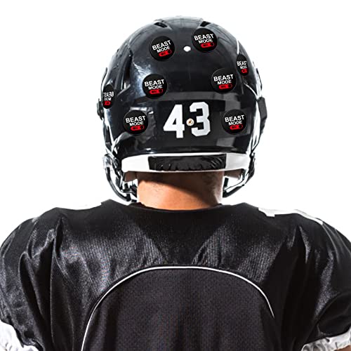 Image of Leinuosen 200 Pcs Beast Mode Football Helmet Stickers 1-1 /8 Inches Sports Fan Shop Beast Mode Helmet Award Decals Vinyl Self Adhesive Stickers for Car Hockey Lacrosse Football Baseball, 8 Sheets