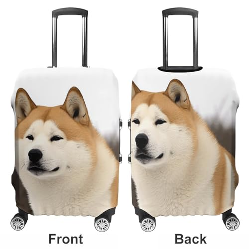 Travel Luggage Cover Suitcase Protector Akita Dog Elastic Washable Stretch Suitcase Protector Anti-Scratch Travel Suitcase Cover Fit 18-32 Inch Luggage3