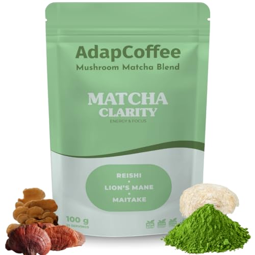 Thé matcha cérémonial énergie naturelle et focus avec Lion's Mane et Maitake sans sucre
