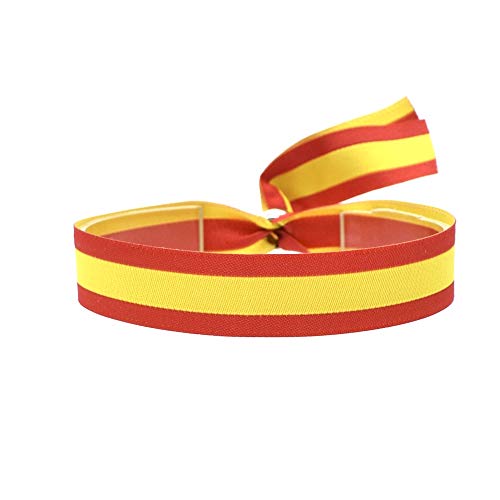 BDM Bracelet en Tissu avec Le Drapeau de l'Espagne et la Fermeture réglable pour Les Hommes ou Les Femmes. Largeur 15 mm Cover