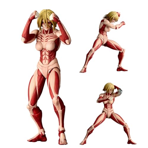 Anjinguang Annie Leonhart Figurine articulée mobile avec accessoires interchangeables Forme Titan de combat Eren Jaeger Figurine de collection 16 cm