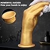 LZMYZ Gold Realistischer Hand Dildo S/M/L Big Faust Anal Butt Plug Groß Analdildo mit Starkem Saugfuß Riesige Arm Fisting Masturbieren Flirten Sex Toys Für Frauen Lesben Fisting Dildo(S) #3