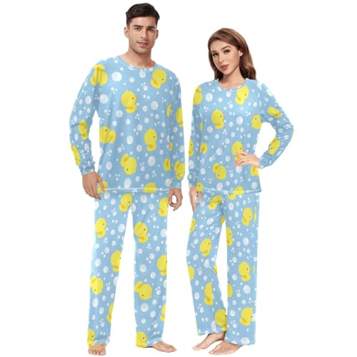 Fustylead Various of Background Matching Couple Pajama Sets 2 PCS Flower Lounge Long Sleeve Sleepwear Pants Set for Men Women