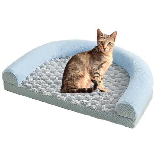 Lifetipsチャウシー Chausie U型 ペットベッド 犬 猫 クッション ソファ 丸洗い可 滑り止め 保温 四季対応 小型犬 中型犬 大型犬 多頭飼い 快適 枕付き 軽量 カバー取り外し インテリアに馴染む 圧縮梱包 極厚 やわらか 防汚 通気性