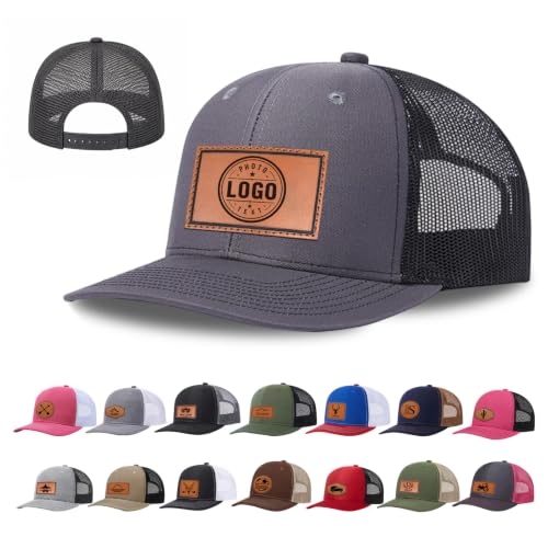 Image of Custom Hats for Men and Women, Personalized Baseball Cap with Leather Patch