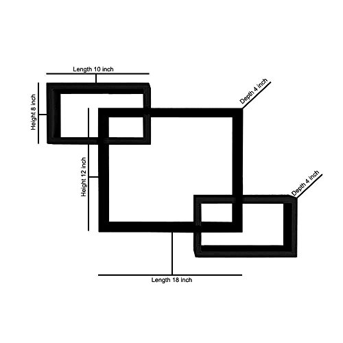 Santosha-Decor-MDF-Red-Wall-Shelf-Rack-Set-of-3-Intersecting-Wall-Shelves Santosha Decor MDF Red Wall Shelf Rack Set of 3 Intersecting Wall Shelves