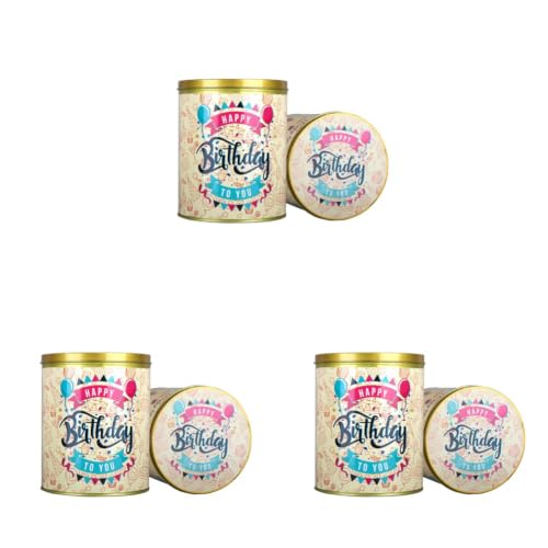 Image of Cookieman Happy Birthday Assorted Cookies Gift Tin - 600 Gram | Chocolate Chip, Double Choco Chip, Butter Cashew, Black Currant & Mocha Cookies, Perfect For Special Occasions & Gifting (Pack of 3)