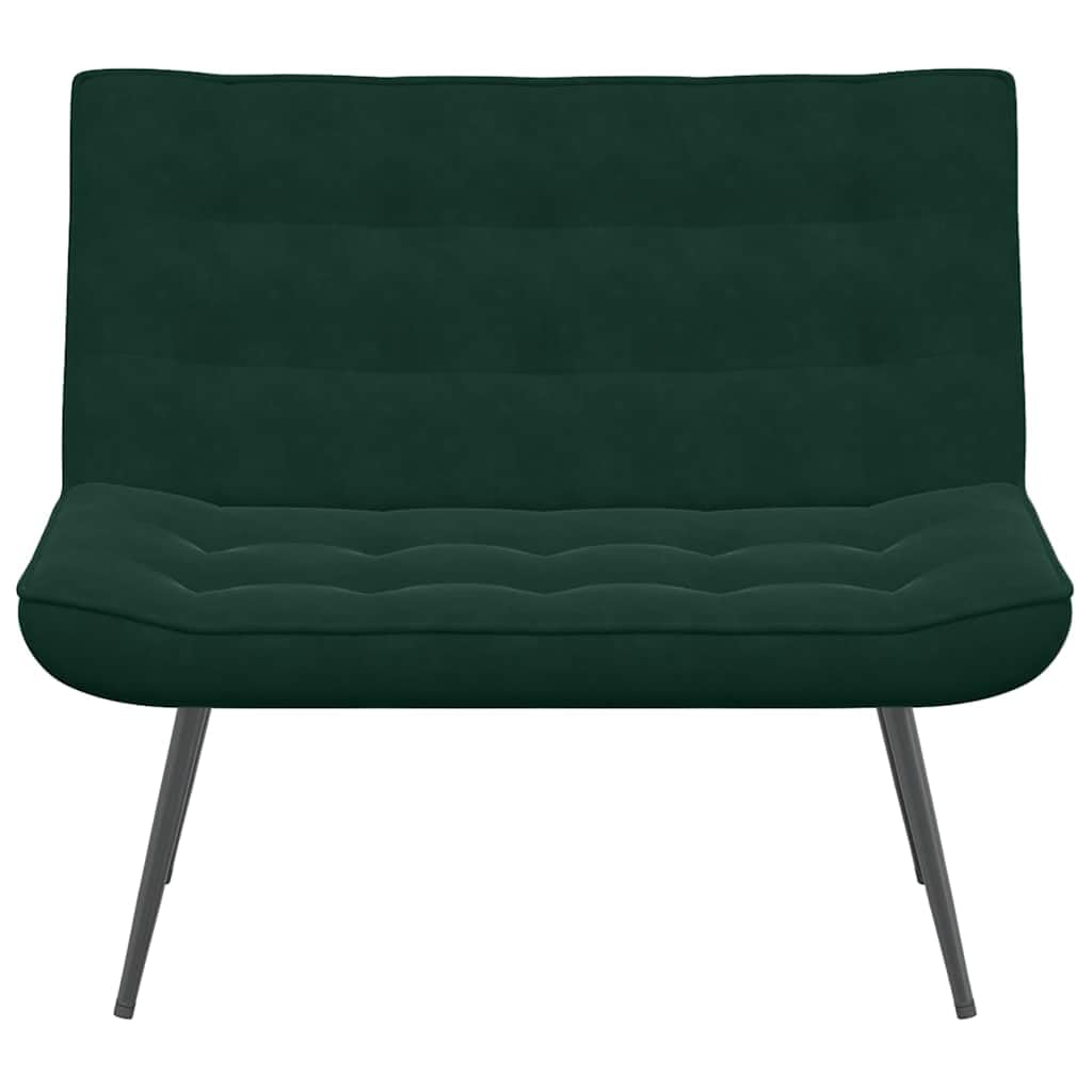 Ławka do siedzenia, ciemnozielona, aksamitna, z metalowym stelażem, 110 x 74 x 84 cm, ławka tapicerowana do salonu, sypialni i na taras, wygodna ławka ogrodowa ze stabilną funkcją ławki