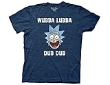 Ripple Junction Rick and Morty Wubba Lubba Dub Dub Crew T-Shirt Small Heather Navy
