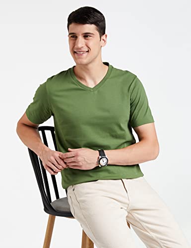 Image of Amazon Brand - Symbol Men's Solid Cotton T Shirt | Plain | V Neck | Half Sleeve-Regular Fit | Combo Pack of 3 (Available in Plus Sizes)