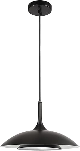 Miniatura 7 de Lámpara colgante de 1 luz GLOBE Electric, acabado negro mate, varillas colgantes ajustables, regulable, base E26, iluminación moderna de techo Dark