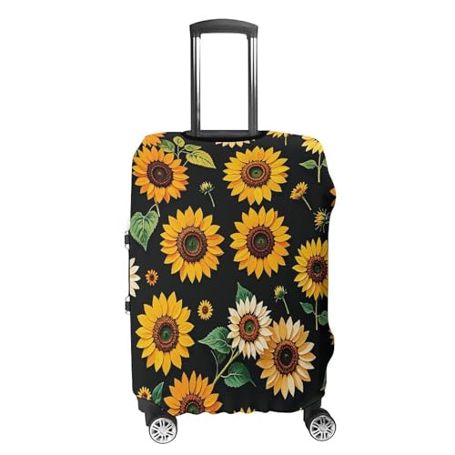 Suitcase Covers for Luggage Washable Luggage Cover Sunflower Floral Luggages Wheel Covers Elastic Travel Carry On Suitcase Cover Travel Luggages Protector Sleeve Fit 29-32 Inch M4