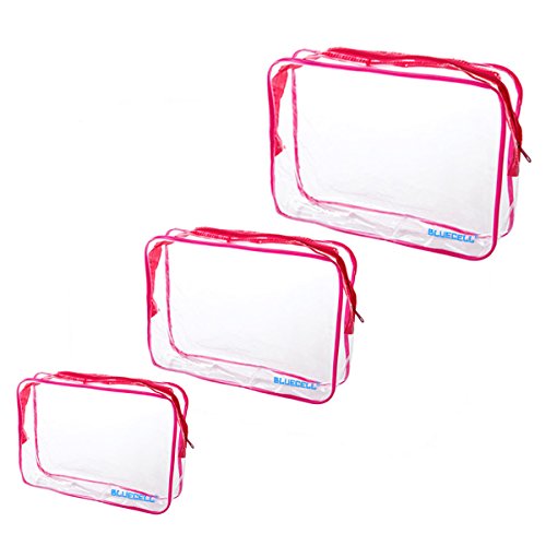 BCP 3Pcs Different Size Waterproof Transparent PVC Toiletry Travel Carry Pouch Bag With Zipper For Cosmetic Makeup Storage Bag Pouch