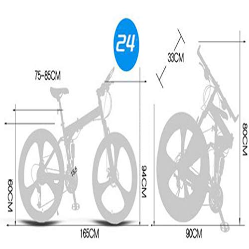 RPOLY Vélo de Montagne, Vélo Pliant Adulte Roue Spoke Pliable vélos 21 Vitesses Vélo Pliant Idéal pour équitation Urbain et Hors Route,Black_24 inch - Image 8