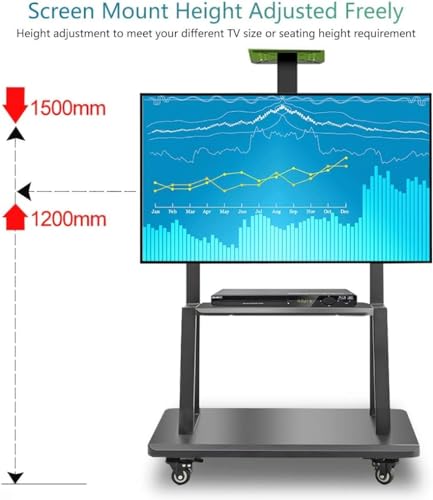 Soporte Móvil para TV Universal Negro para Pantallas 55-75" miniatura 3