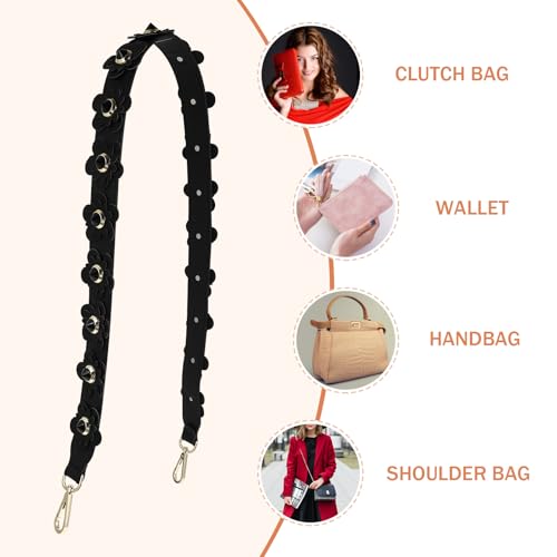 Image of TENDYCOCO Crossbody Strap 24.60 Inch Pu Flower Purse Strap Lightweight Replacement Shoulder Belt for Handbags Tote Bags Adjustable Stylish
