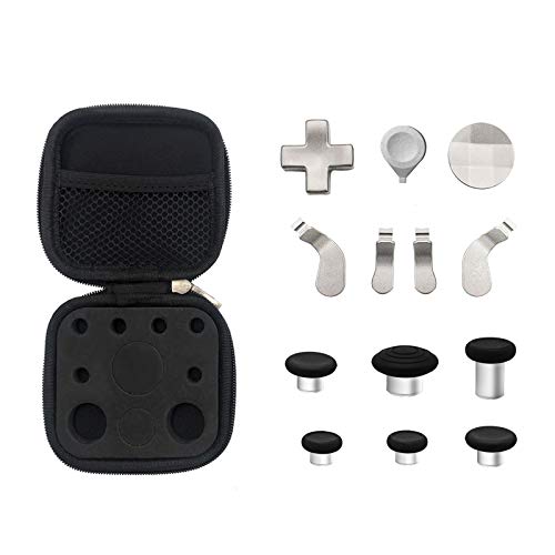 Metal Thumbsticks, 2 D-Pads Kits, 4 Paddles Hair Trigger Buttons (Mini & Medium) Replacement Accessories for Elite Series 2 Controller,13 in 1
