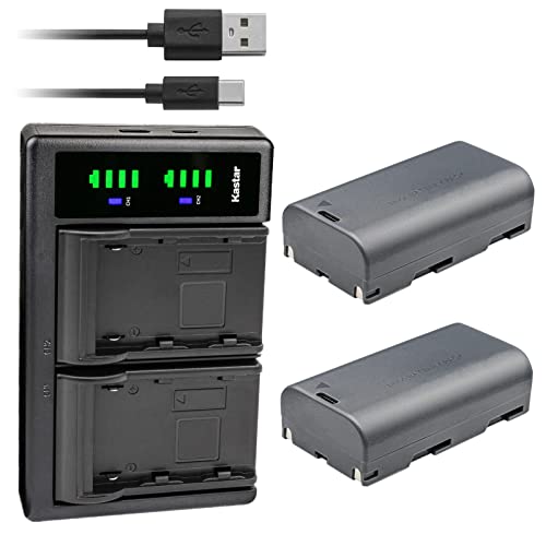 Kastar 2-Pack Battery and LTD2 USB Charger Compatible with Huepar S03CG/S03DG, S04CG 4D Cross Line...