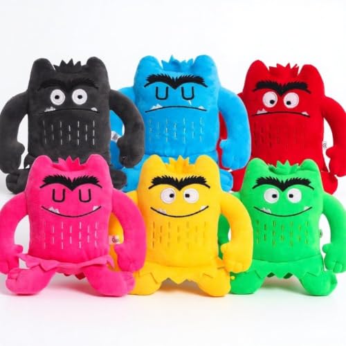 Color Plush Toy Set of 6 Soft Stuffed Emotion Plush Dolls Emotional Learning Toys Sensory Plush Characters with Different Expressions Educational Gift for Children Multicolour