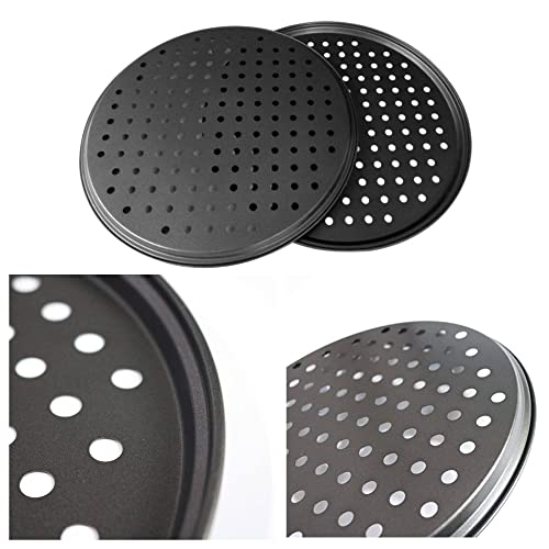 Carrie's Choice Better Non-Stick Pizza Pan Set,12.5 Inch Pizza Pans Include Pizza Cutter,Pizza Pan With Holes,Round Pizza Pan For Oven,2 Pizza Pan With Pizza Knife,Dishwasher Safe Pizza Tray #TOP3