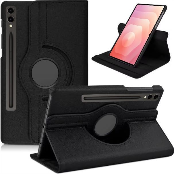 Image of HyperCase Flip Case Cover for Samsung Galaxy Tab S11 Ultra 14.6 inch Leather Stand Smart Case Cover 360 MultiAngle Rotatable Case Cover, Black