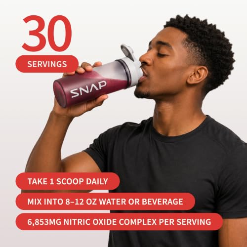 Image of Snap Supplements Organic Beet Root Powder Nitric Oxide Supplements for Men & Women with Pomegranate & Red Spinach, Supports Healthy Blood Flow & Caffeine-Free Energy, Apple, 30 Servings