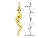 14k Yellow Gold Twisted Cornicello Italian Horn Charm Pendant