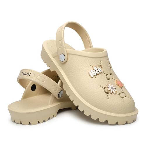 Image of YOHO Women's Clogs Mimo with Charms | Lightweight, Soft on Skin, Comfortable & Waterproof Monsoon Sandals | Everyday Use Footwear for ladies & Girls