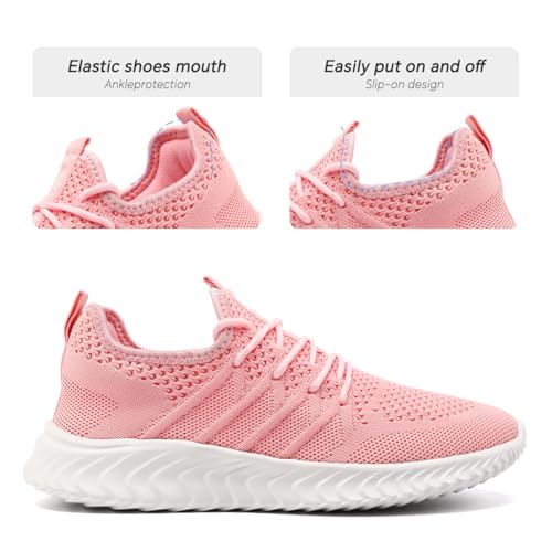 Image of Women's Tennis Running Walking Shoes Slip on Casual Non Slip Athletic Workout Gym Sneakers Fashion Lightweight Breathable Mesh Jogging Work Sports Outdoor Shoe