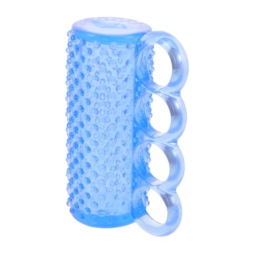 VILLFUL Appareil de Renforcement Préhension Manuelle pour Rééducation des Doigts, 4 Trous, Couleur Bleue, Dispositif Portable en Matériau Doux, Exercice Mains et Doigts, Équipement