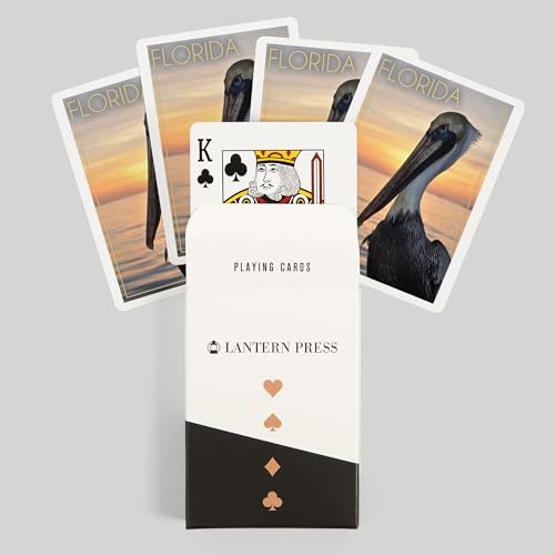 Lantern Press Florida Pelican Baraja de 52 cartas póker miniatura 6