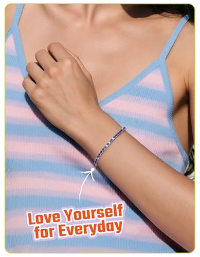 Tennis Bracelets for Women|Classic Tennis Bracelet with 3mm Round Cubic Zirconia|Birthday Anniversary Wedding Valentine's Day Gift for Her Wife Girlfriend Mom-Size 6.5-7.5 Inch2