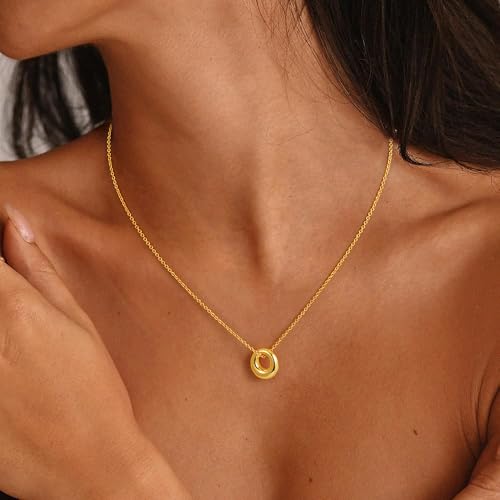 Gold Necklace for Women - 18K Really Gold Filled Sun Knot Heart Infinity Pendant Necklace Dainty Pendant Choker Necklaces Birthday Gifts Waterproof Good Jewelry for Women4