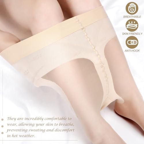 Mepase 6 Pairs UV Golf Stocking for Women UPF 30+ Sun Protection Leggings with Reinforced Toes Summer Non Slip Pantyhose Sheer Nude Tights for Sports Golf Daily Wear4