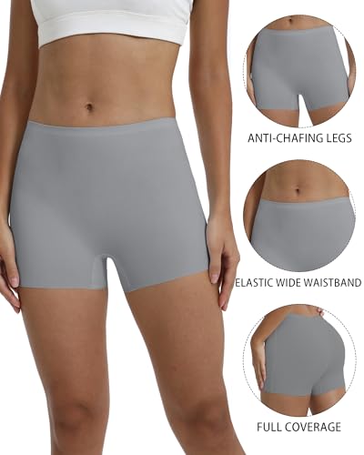 LALESTE Seamless Boyshorts Panties for Women No Show Boxer Shorts Briefs Panties Soft Stretch Ladies Boy Shorts 6 Pack3