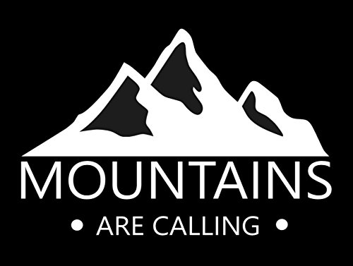 Mountains are Calling Decal- (White) 5" Sticker - Funny RV Camper Travel Trailer Sticker, Camping Sticker RV Decal, Funny Camping Sticker