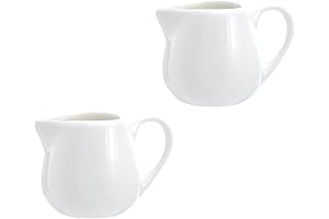 CHOOLD 2 pcs Mini Ceramic Creamer Pitcher with Handle, Coffee Milk Creamer Pitcher