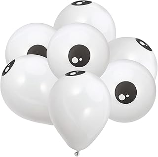 Kisangel 100pcs Halloween Eyeball Balloons Thickened White Latex Balloons for Halloween Party Decoration