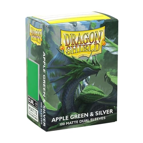 Dragon Shield Matte Dual Apple Green Silver 100 protège-cartes de jeu