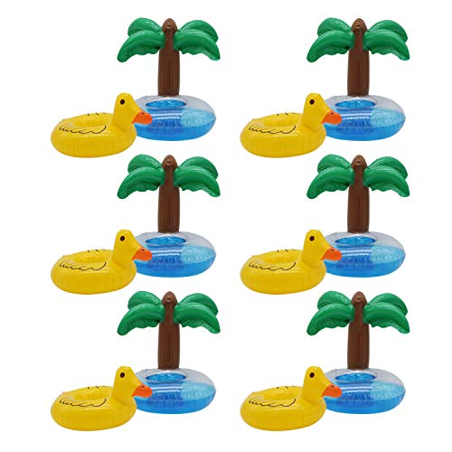 Antelope shop Yellow Duck and Palm Tree Inflatable Float Pool Party Drink Holder