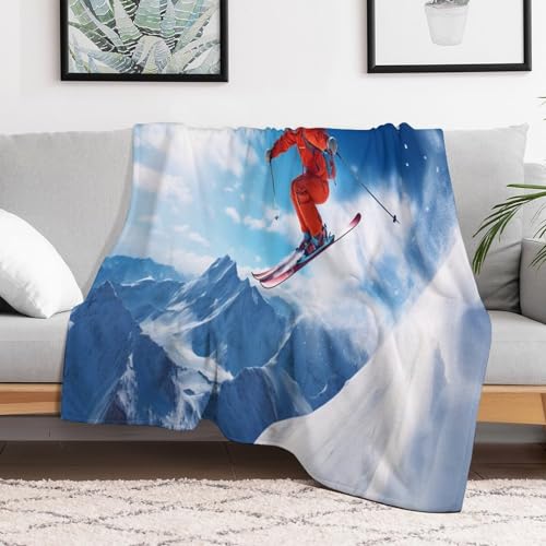 Couverture canapé ski haut de gamme en flannel moelleuse et décorative
