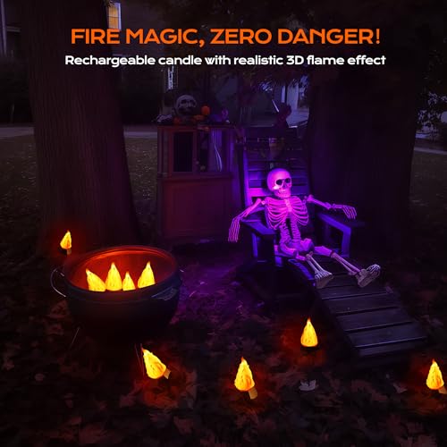 Image of BlcTec USB Rechargeable Flame Light, 72-Hour Runtime Realistic Flickering Fire Lamp, 3 Modes, IP44 Waterproof for Camping, Patio, Backyard Party, Halloween, Thanksgiving Christmas Decoration, 2 Packs