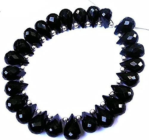 Briolettes Spinelle Noire 8x4-10x5mm LKBEADS perles larmes facettées pour bijoux DIY