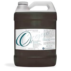 cocojojo Jamaican Black Castor Oil Organically Sourced Cold Pressed 100% Pure Natural 1 gallon Hair Skin Eyelashes Hair Growth Restore Pure Virgin Black Castor Oil Premium Grade A