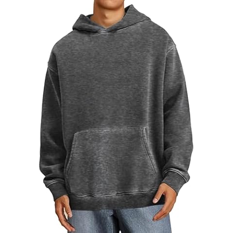 Vidifid Mens Hoodies Pullover Oversized Hoodie Plush Cotton Hooded Couples Vintage Trendy Washed Streetwear Sweatshirt A-black Cover