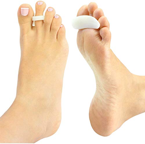 PEDIMEND™ 3 Pairs Under Toe Support Straightener Corrector | Silicone Gel Toe Orthotics Crests Pads | Hammer Claw Crooked Mallet Toes Props | Bunion Corns Blisters Protector | Foot Care (White)