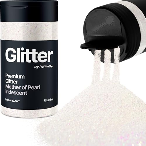 Mother of Pearl Iridescent Glitter Shaker, 130g Ultrafine Glitter, Crafts 1/128 Metallic Flake Mother of Pearl Sequins, Resin & Epoxy Crafts, Decorating, Halloween, Christmas Nail, Face, Hemway