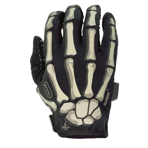 TACLAB Reaper Black Skeleton Gloves - Thin and Lightweight for Airsoft, Paintball, Cycling, Motorcycle, Multipurpose (Medium)